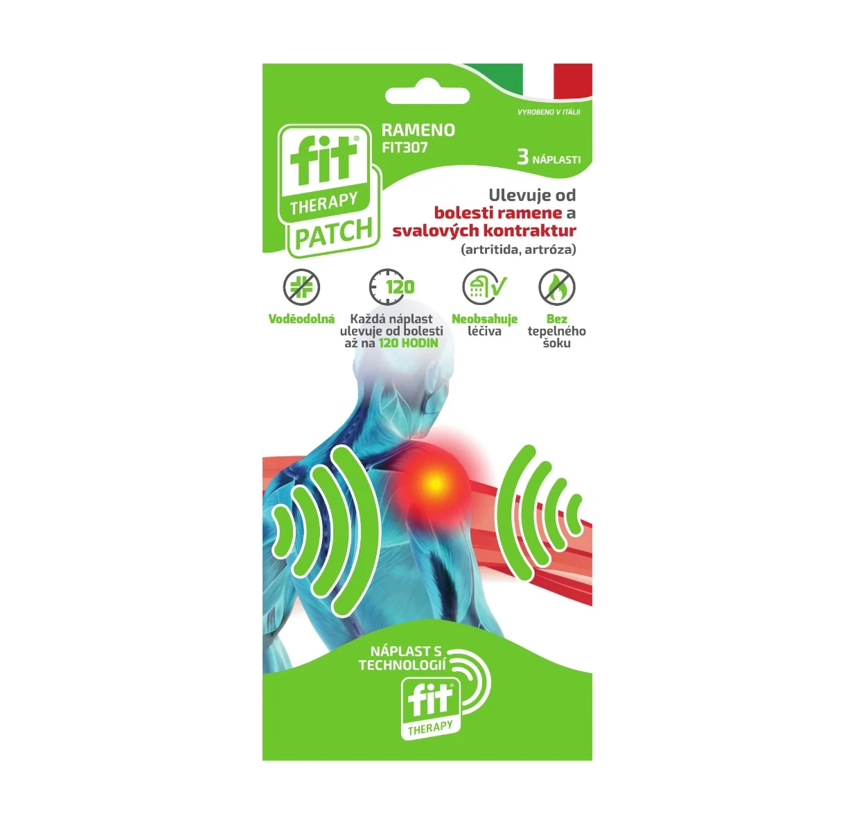 FIT Therapy Náplast na úlevu od bolesti rameno 3 ks