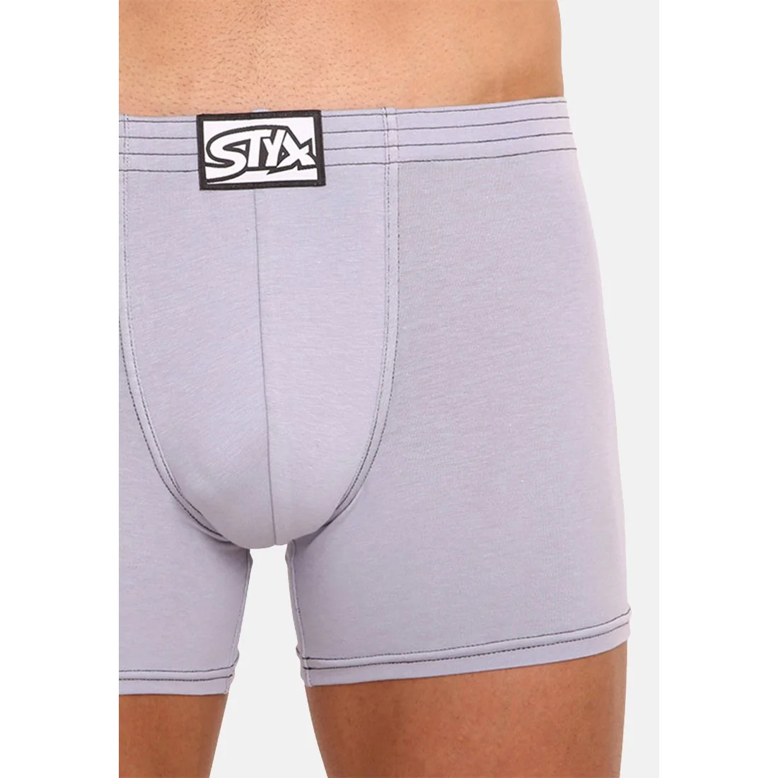 Styx Pánské boxerky long klasická guma světle šedé (F1067) L