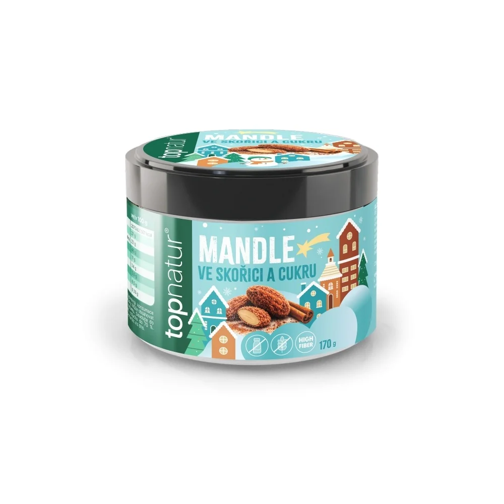 Topnatur Vánoční mandle v cukru a skořici 170 g