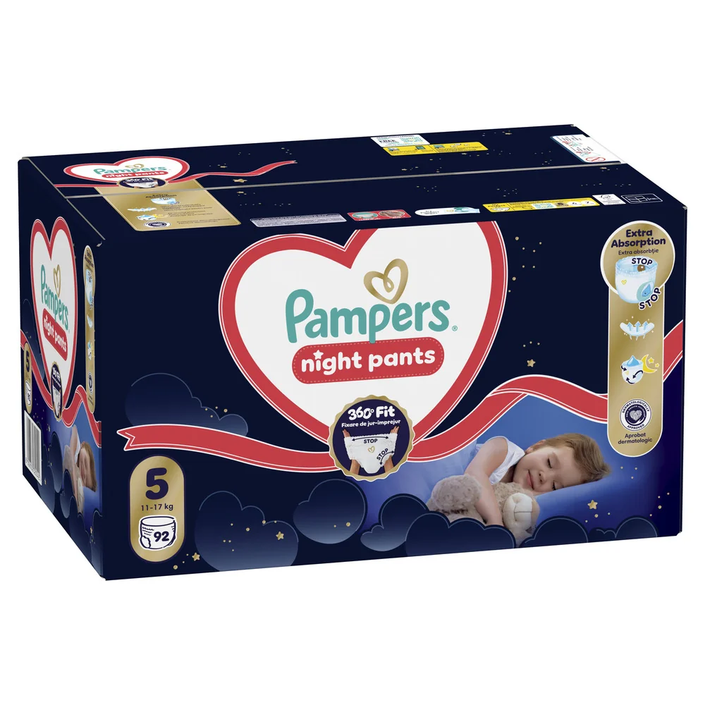 Pampers Night Pants vel. 5 11–17 kg dětské plenkové kalhotky 92 ks