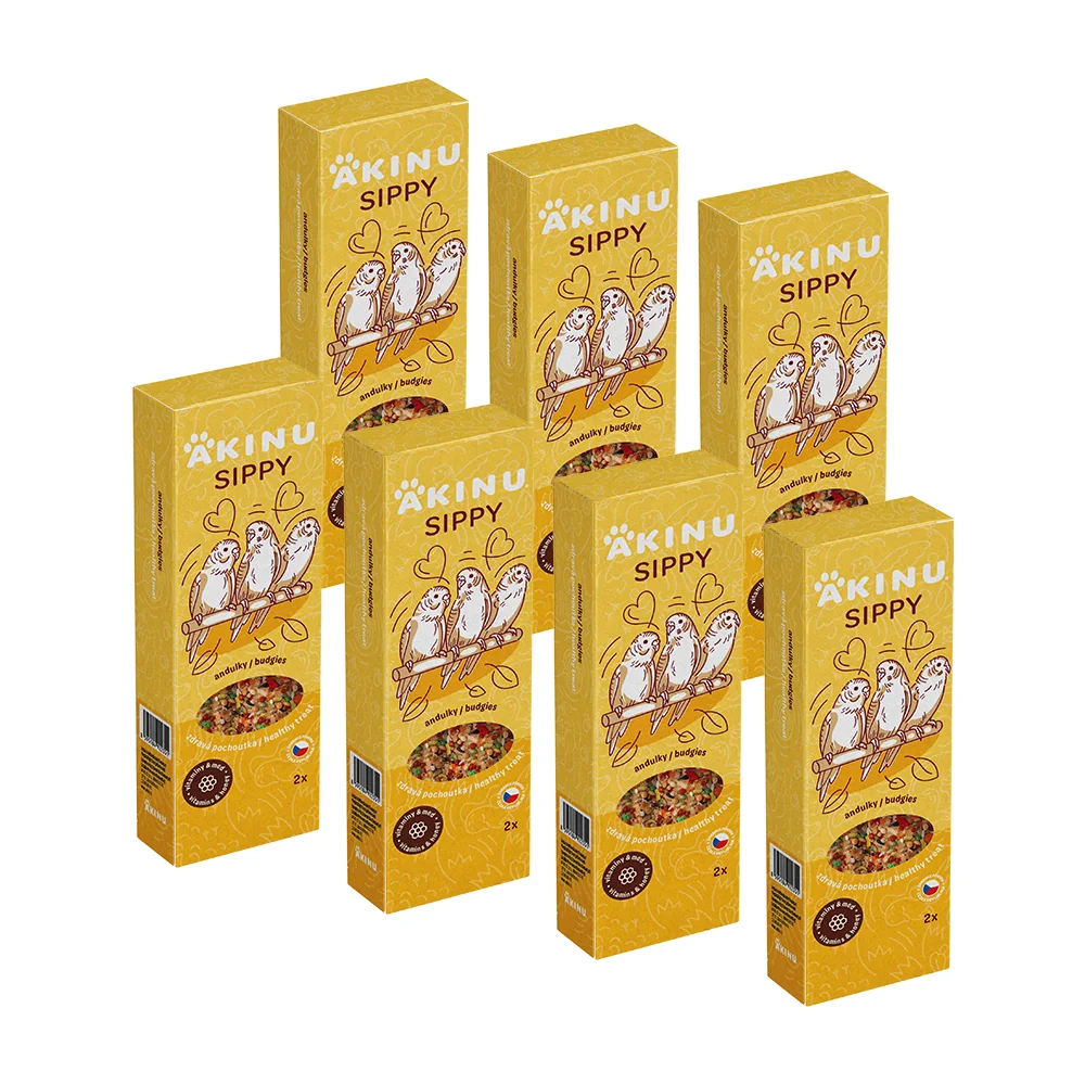 Akinu SIPPY Vitamínovo - medová tyč doplňkové krmivo pro andulky 7 x 2 ks
