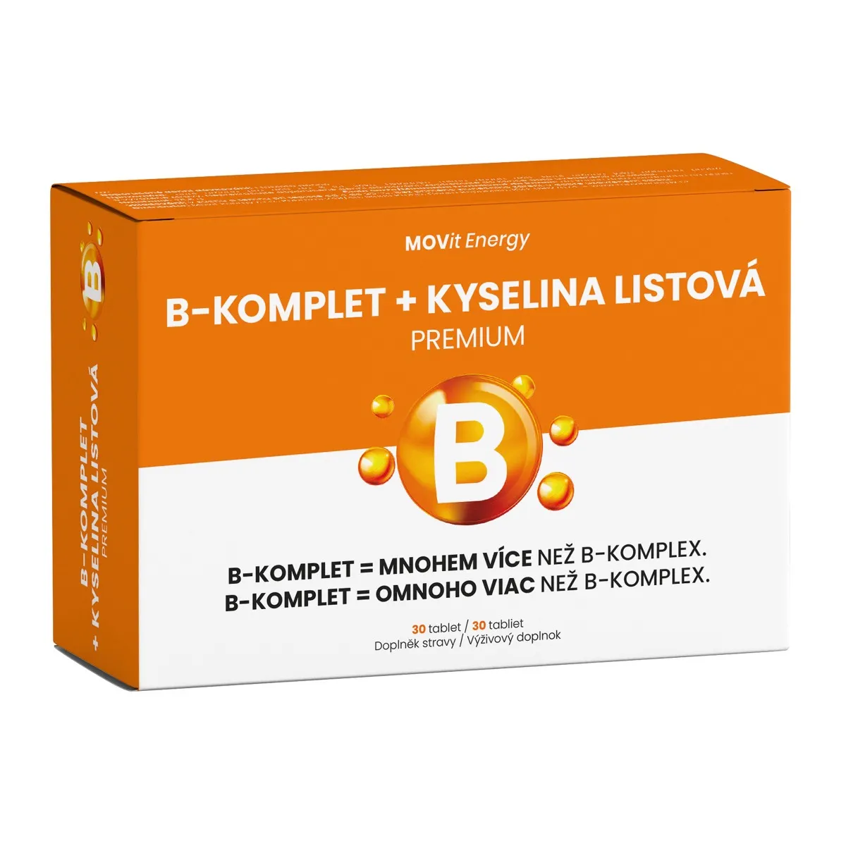 MOVit Energy B-Komplet + Kyselina listová PREMIUM 30 tablet