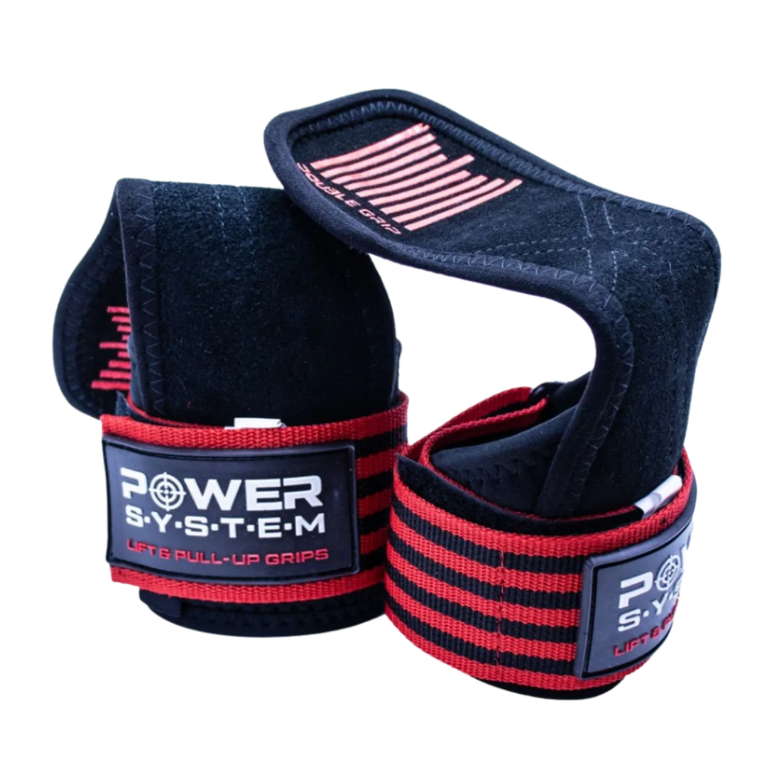 Power System Posilovací gripy Lift&Pull-Up Grips 3380 - červené