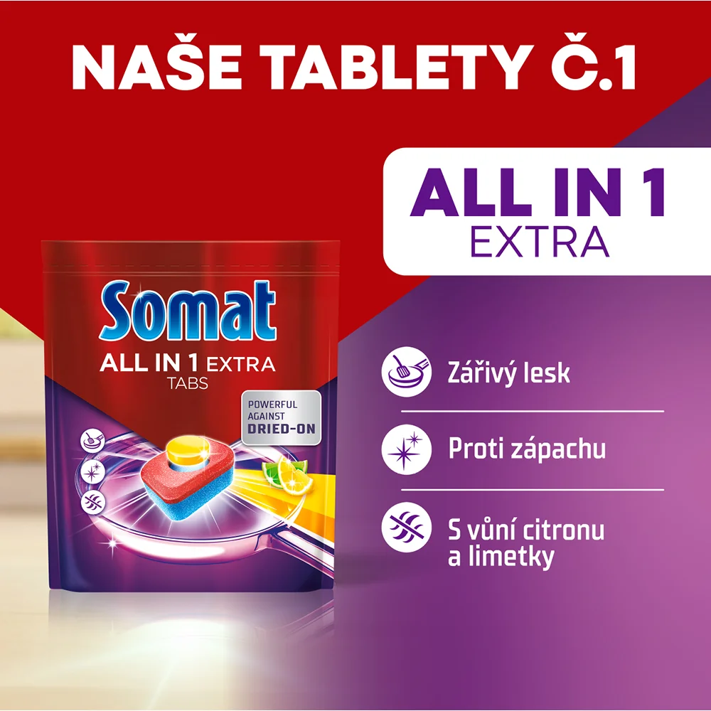 Somat Tablety do myčky All in 1 Extra Lemon & Lime 85 ks