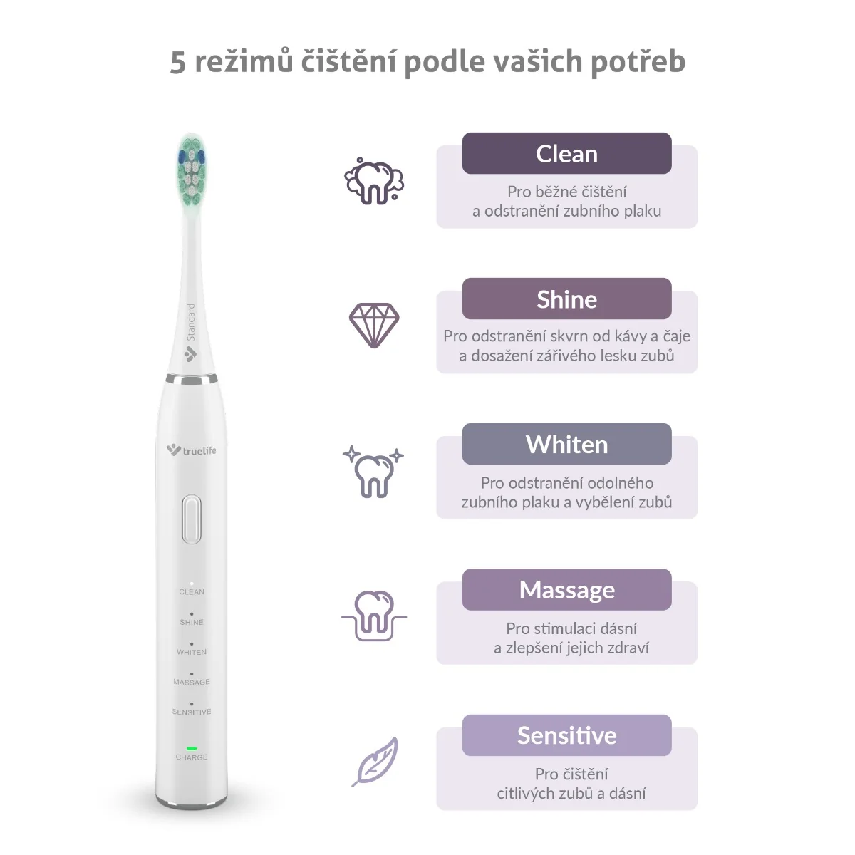 Truelife SonicBrush Clean30 sonický kartáček bílý