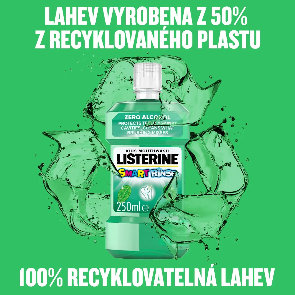 Listerine Smart Rinse Mint ústní voda 250 ml