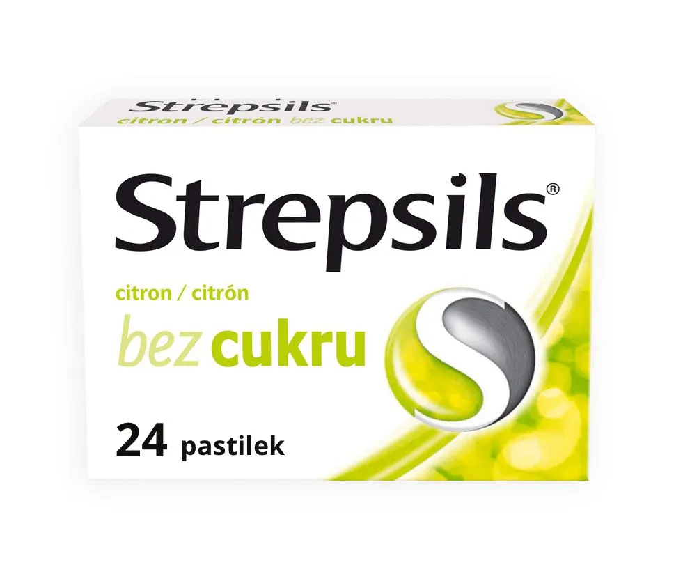 Strepsils Citron bez cukru 24 pastilek