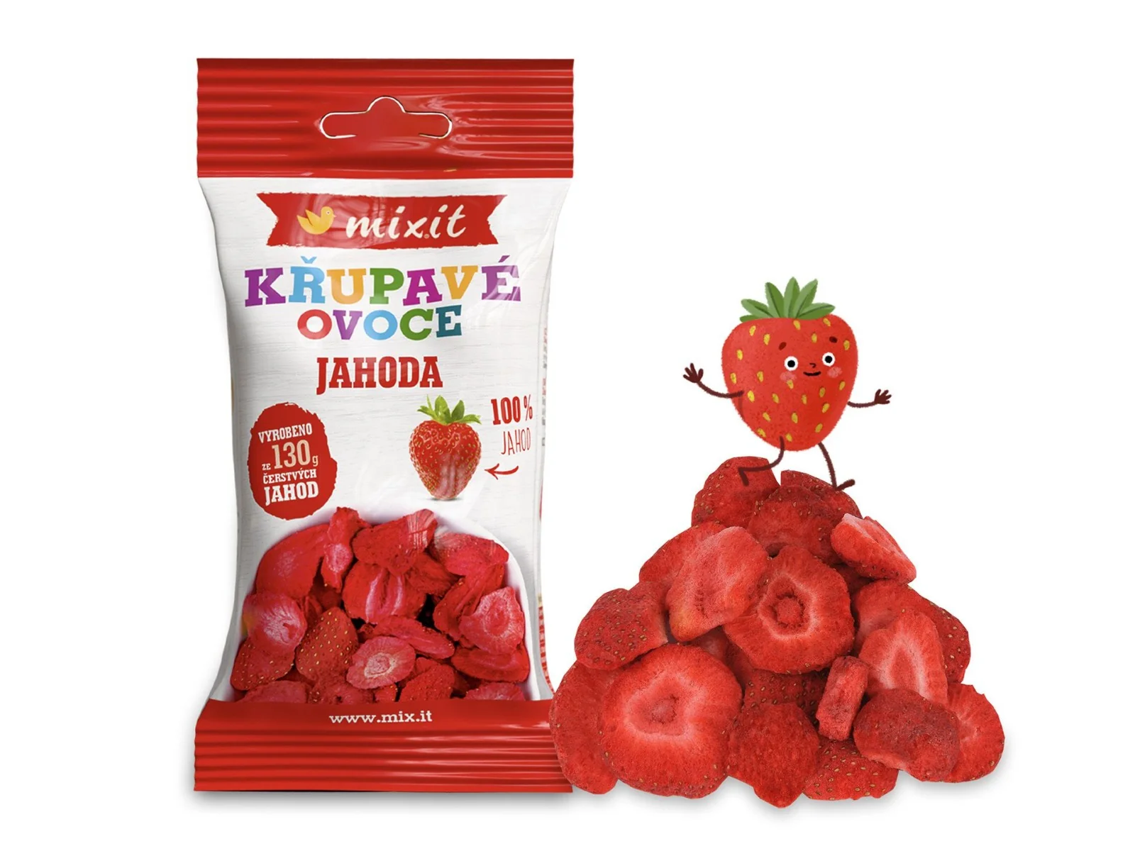 Mixit Křupavé ovoce do kapsy Jahoda 13 g
