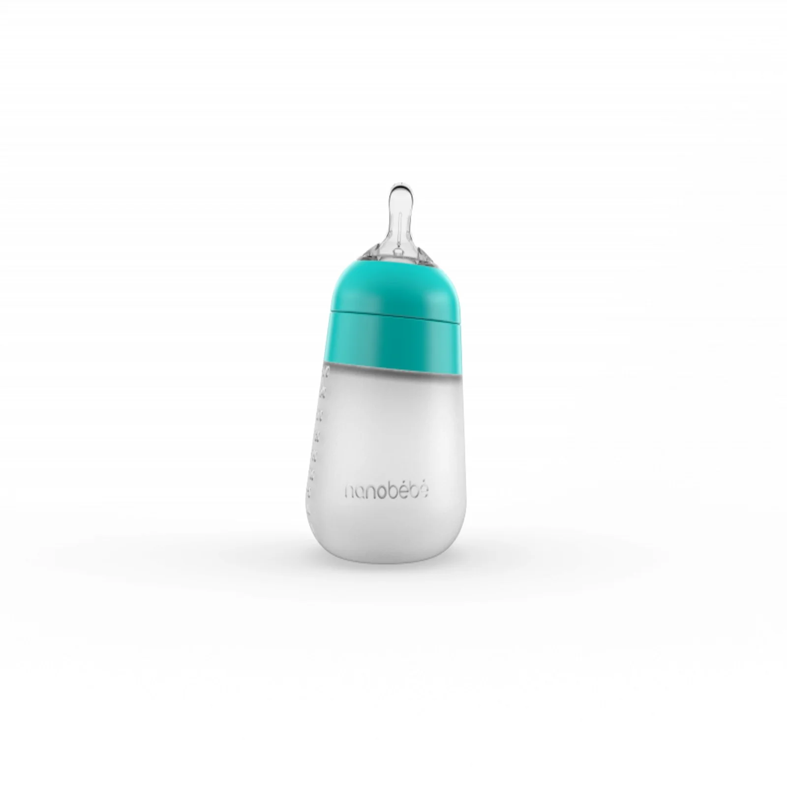 Nanobébé Silikonová dětská Flexy láhev 270ml 1ks - tyrkysová