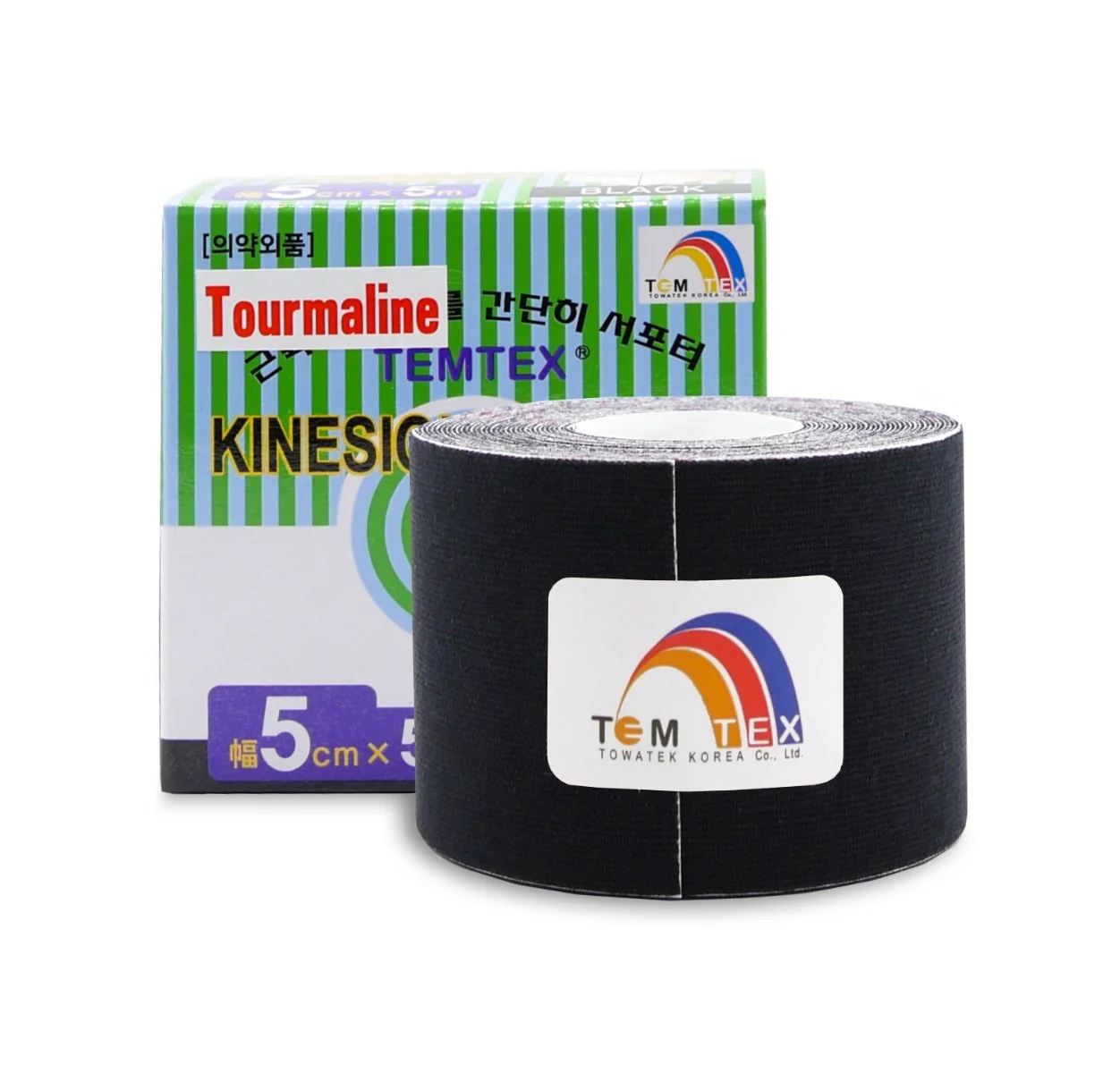 TEMTEX Kinesio tape 5 cm x 5 m tejpovací páska černá