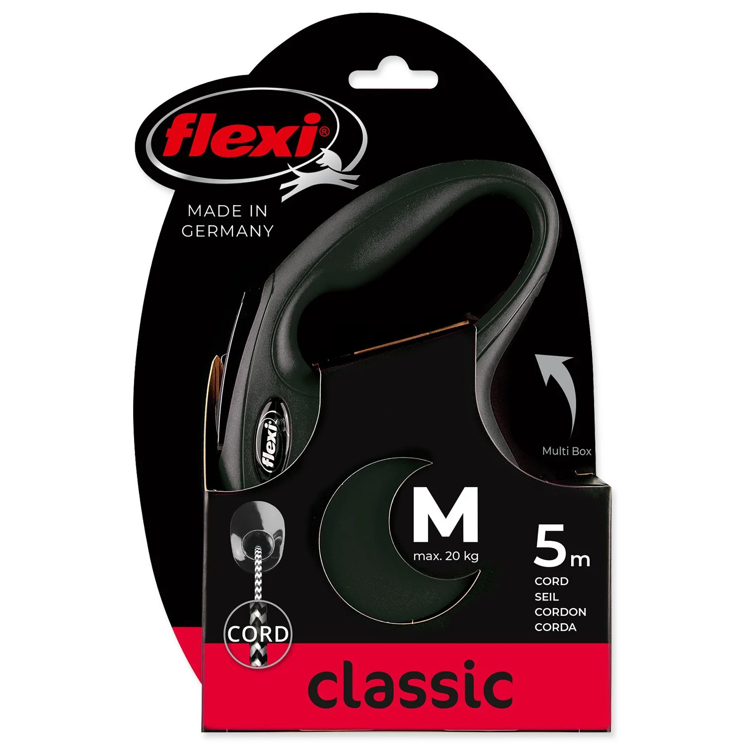 Flexi Vodítko Classic New lanko M černé 5m
