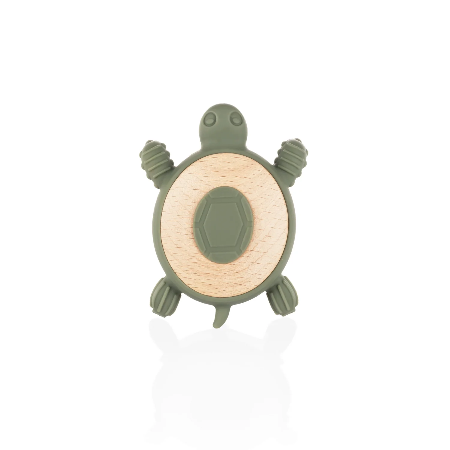 Zopa Silikonové dřevěné kousátko Turtle, Forest Green 3