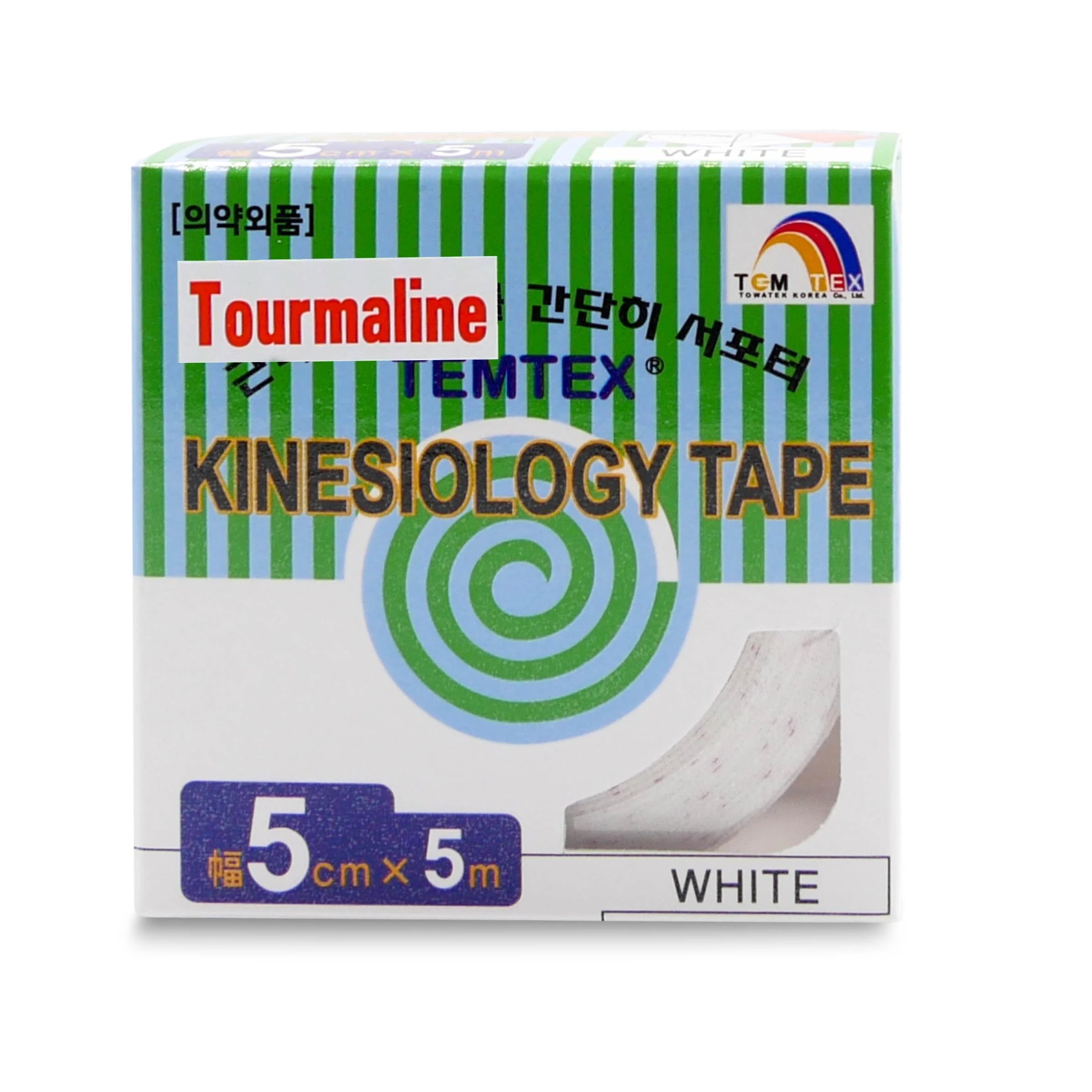 TEMTEX Kinesio tape Tourmaline, bílá tejpovací páska 5cm x 5m