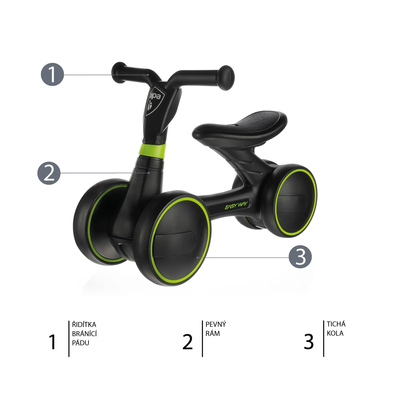 Zopa Odrážedlo Easy-Way, Race Green 2