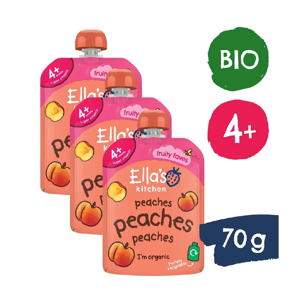 Ellas Kitchen BIO Broskvová svačinka 4m+ kapsička 70 g