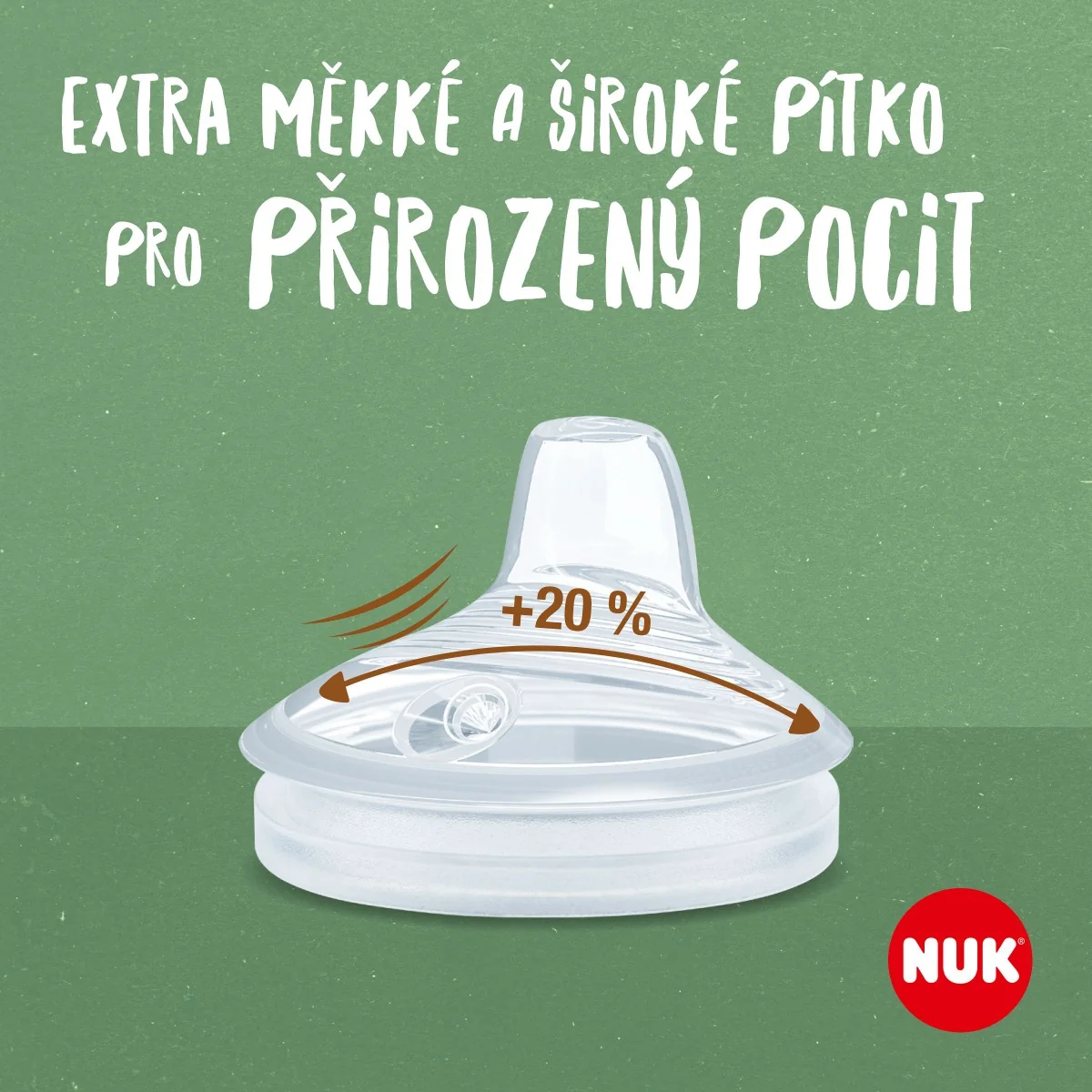 NUK for Nature Lahvička na učení s kontrolou teploty 150 ml 1 ks hnědá
