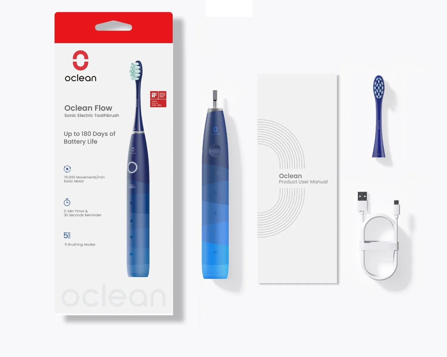 Oclean Flow sonický kartáček modrý