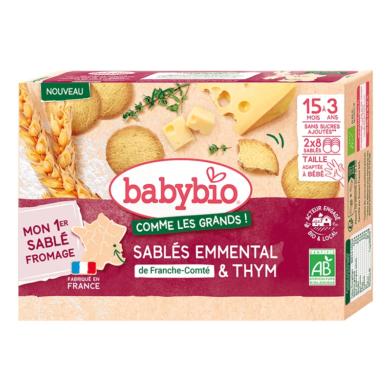 Babybio Křehké sušenky s ementálem a tymiánem 72 g