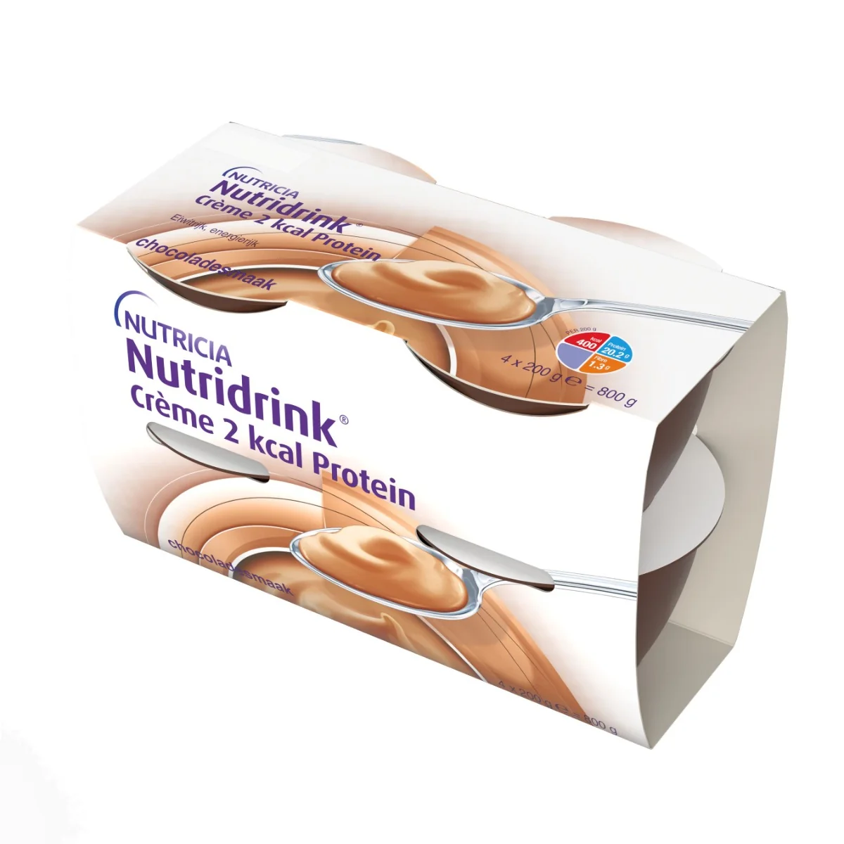 Nutridrink Creme 2 kcal Protein s příchutí čokolády 4x200 g