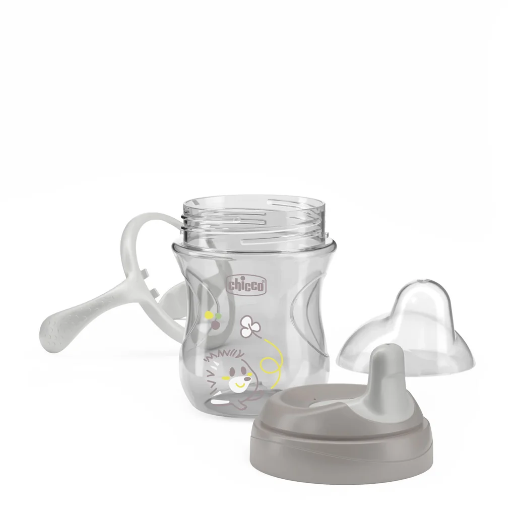 Chicco Hrneček Training s držadly 6m+ 200 ml grey