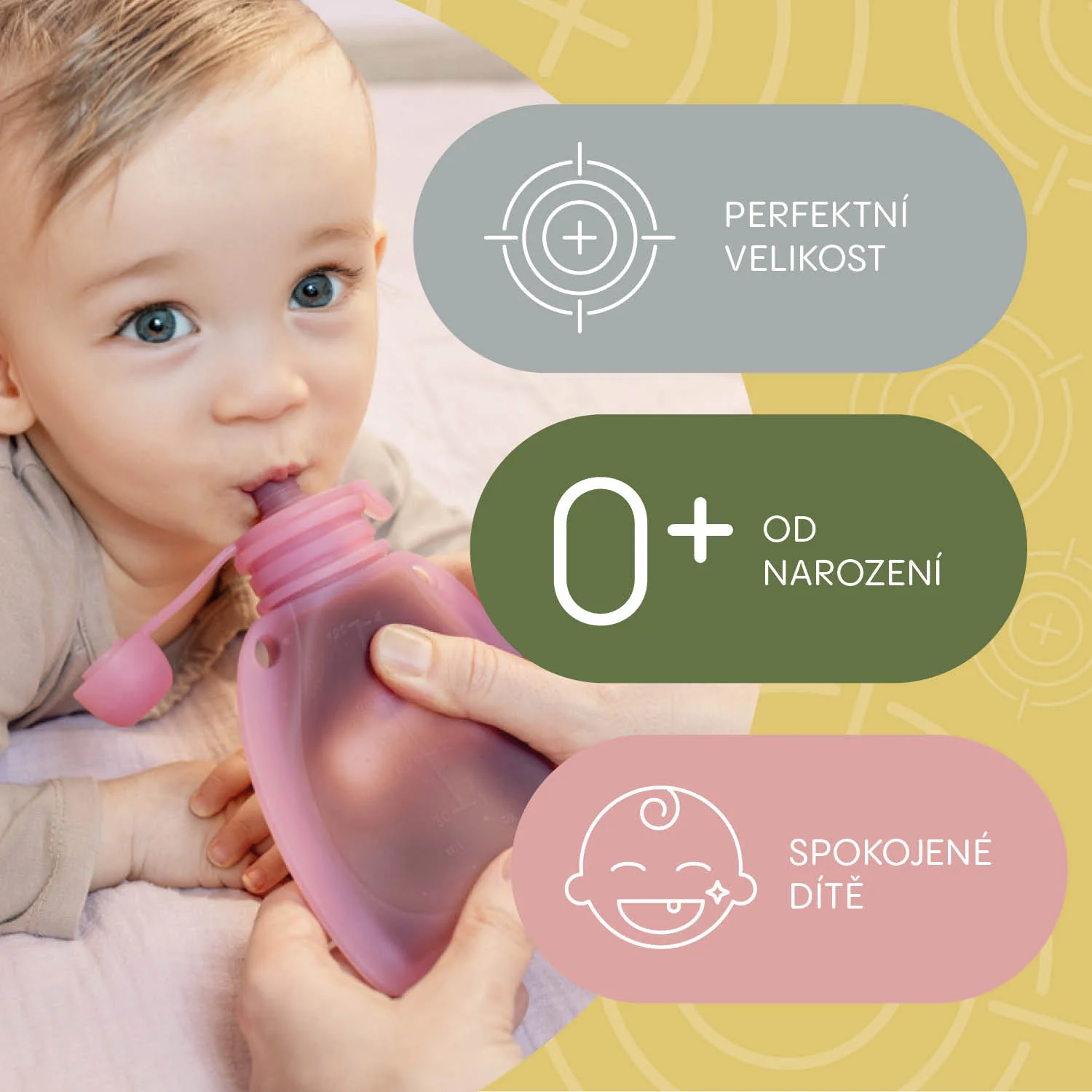 Zopa Silikonová plnitelná kapsička na dětskou stravu, Transparent Grey 3