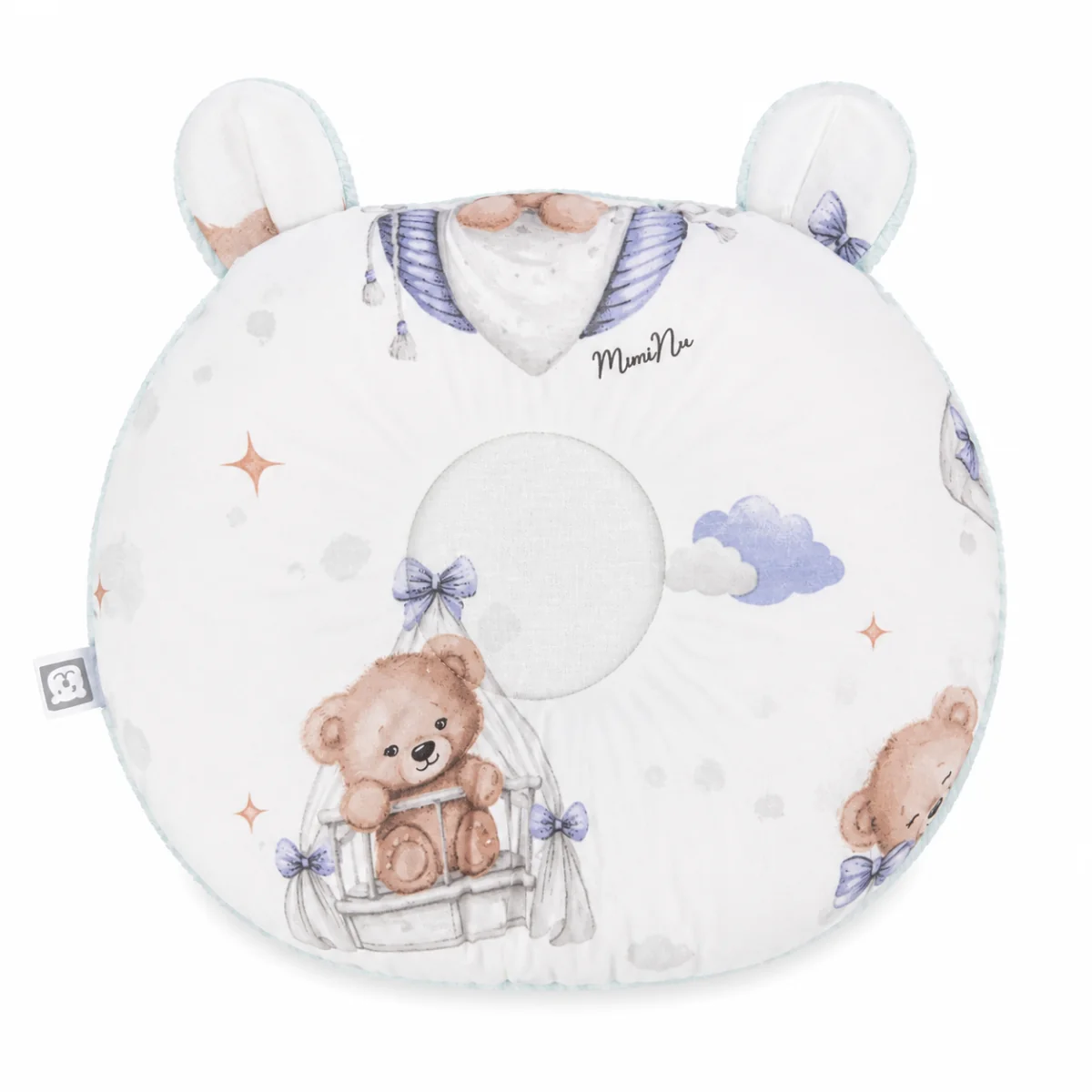 Baby Nellys Kojící polštář na ruku Bavlna/Minky, Medvídci, modří