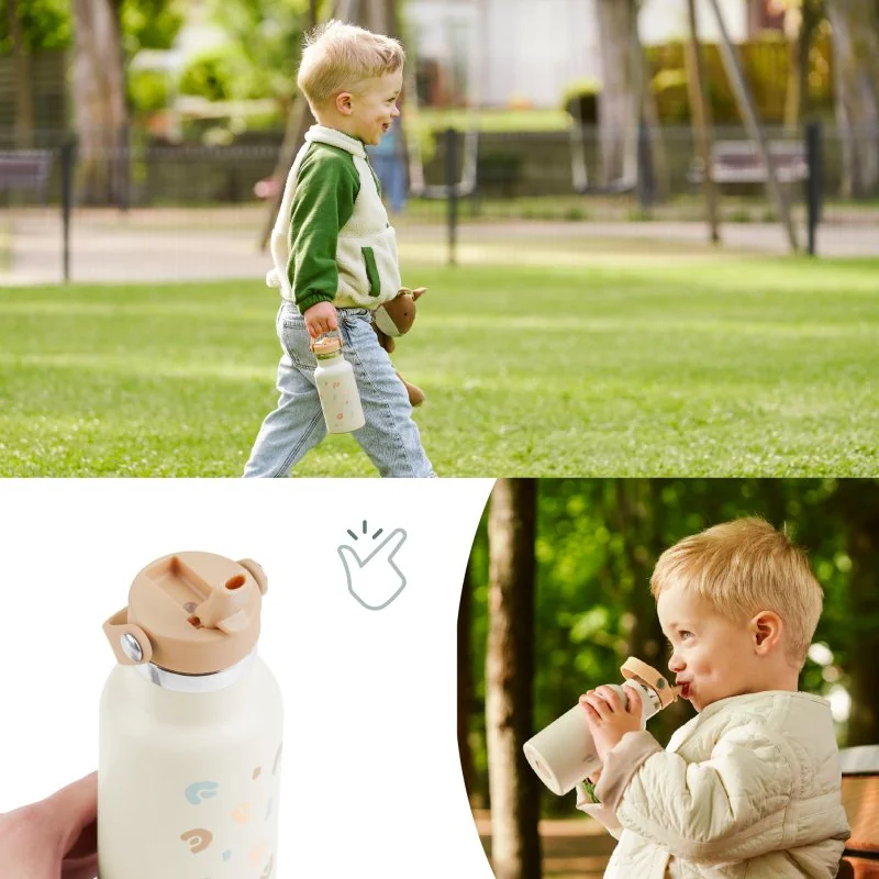 Babymoov termoska s pítkem 350ml Little Explorer Ivory