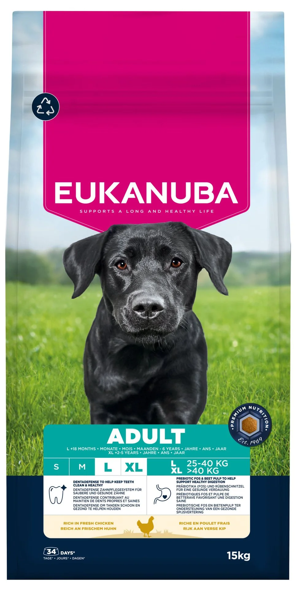 Eukanuba Krmivo Adult Large rich in fresh chicken 15kg