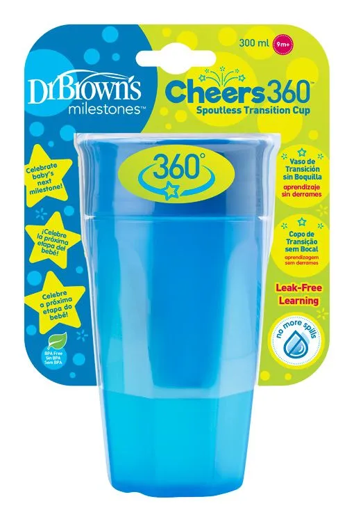 Dr.Browns Hrnek Cheers360 9m+ 300 ml 1 ks modrý