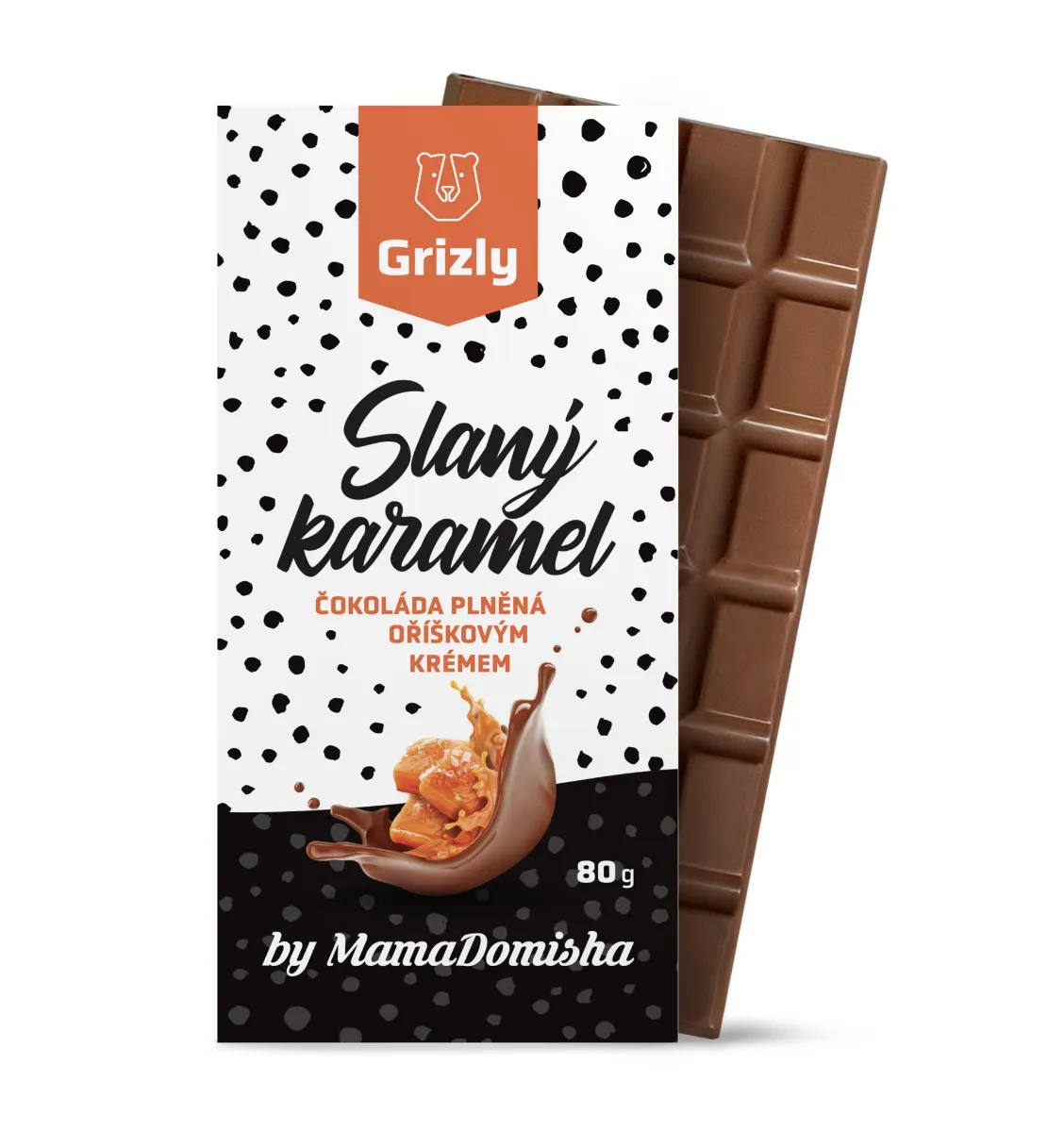 Grizly Slaný karamel by MamaDomisha mléčná čokoláda 80 g