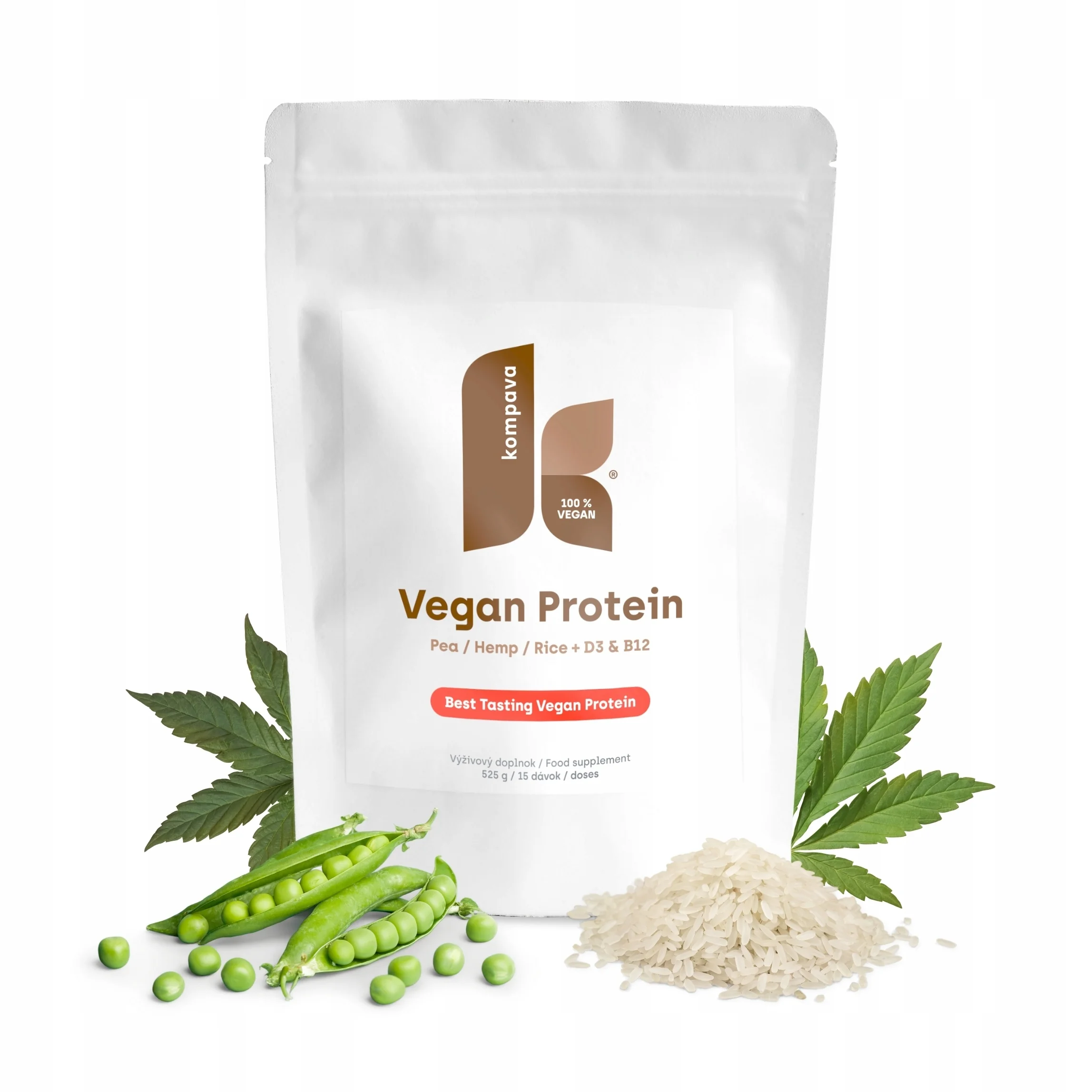 KOMPAVA Vegan Protein 525g čokoláda pomeranč