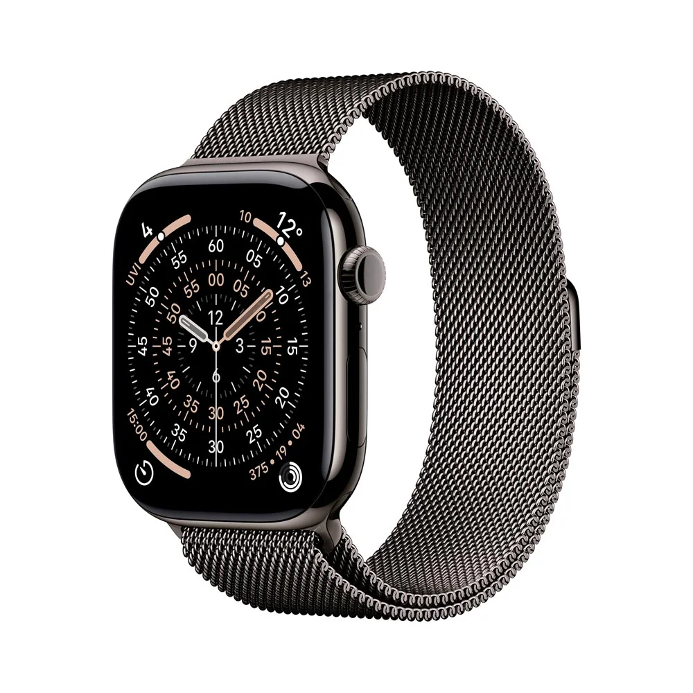 Apple Watch 11 46 mm titan, milánský řemínek M/L chytré hodinky