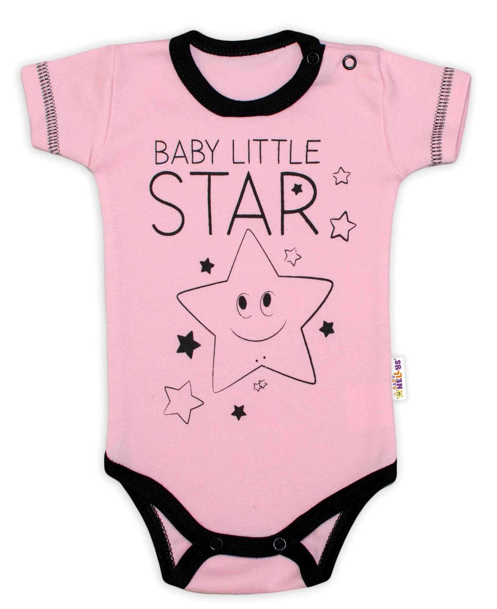 Baby Nellys Body krátký rukáv  Baby Little Star - růžové