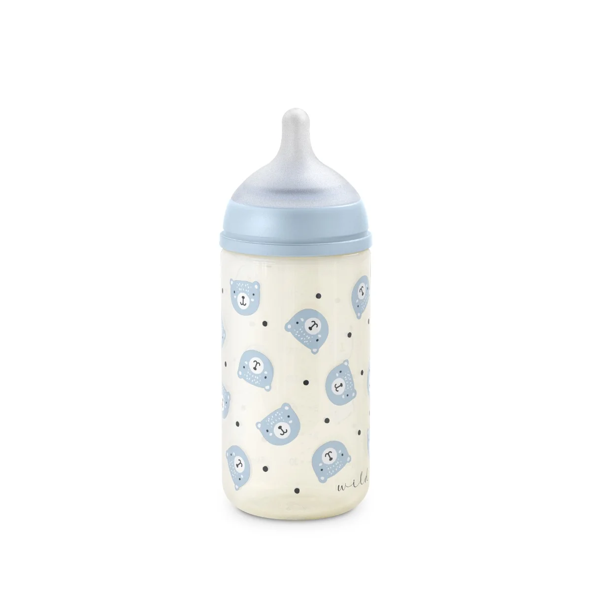 Suavinex Láhev skleněná fyziologická 240 ml 1 ks modrá