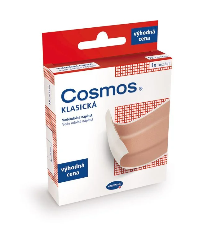 Cosmos Klasická voděodolná 1 m x 8 cm náplast 1 ks