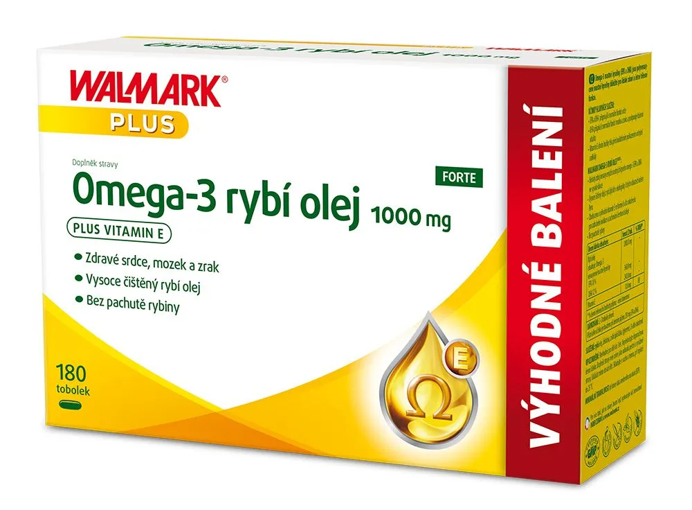 Walmark Omega-3 rybí olej FORTE 1000 mg 120+60 tobolek