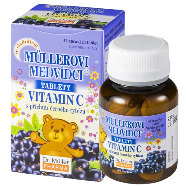 Dr. Müller Müllerovi medvídci s vitaminem C  černý rybíz 45 tablet