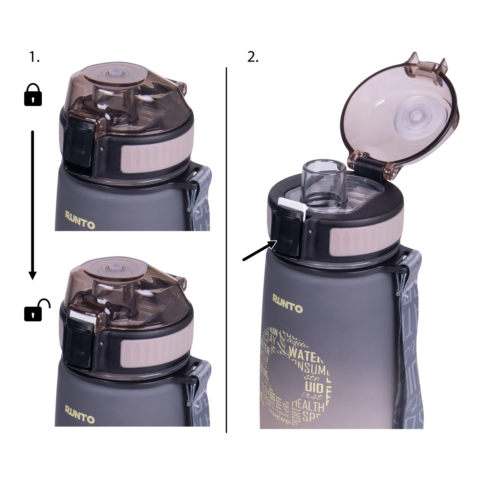 RUNTO Láhev AQUA-GO 630ml Brown