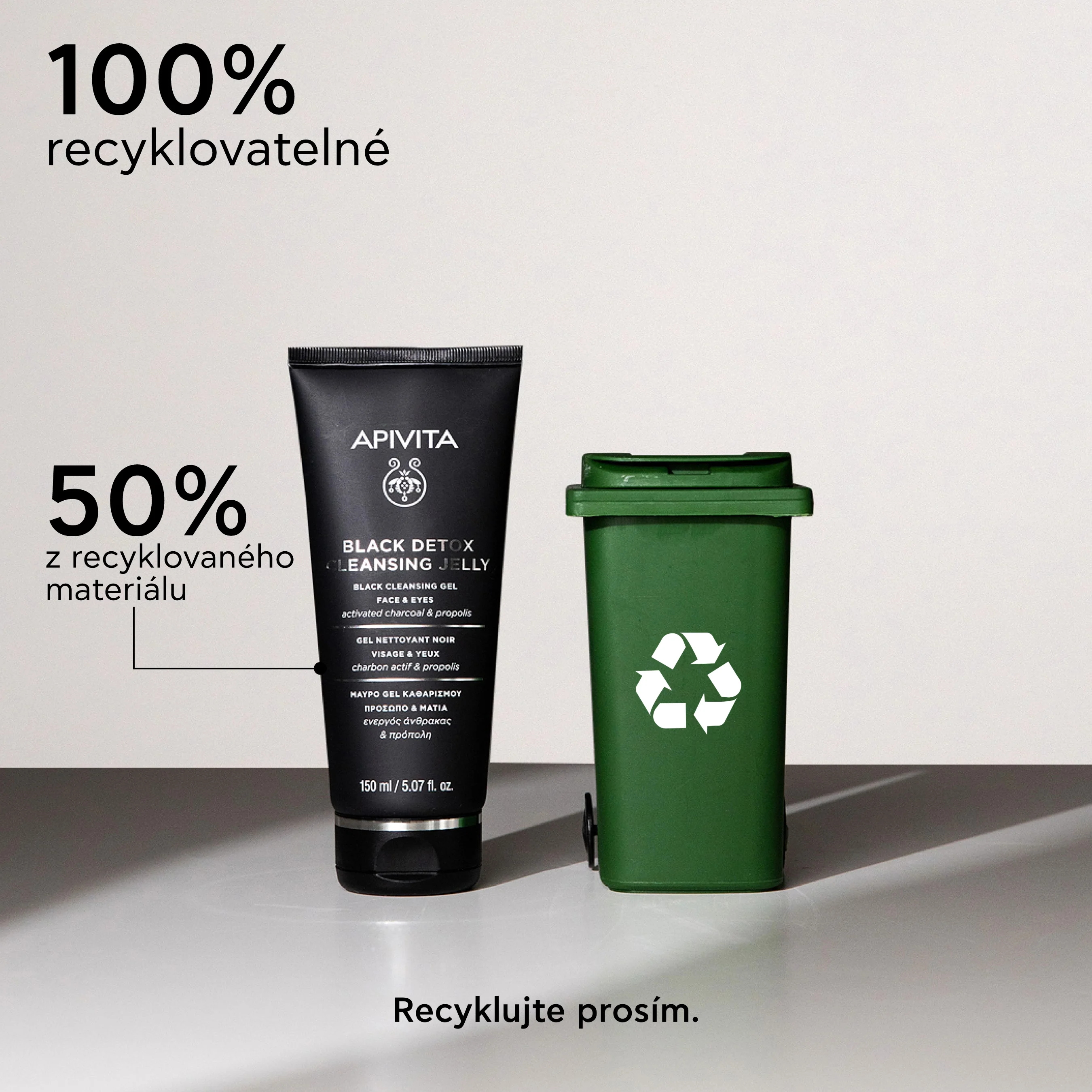 APIVITA Black Detox Cleansing Jelly černý čisticí gel 150 ml