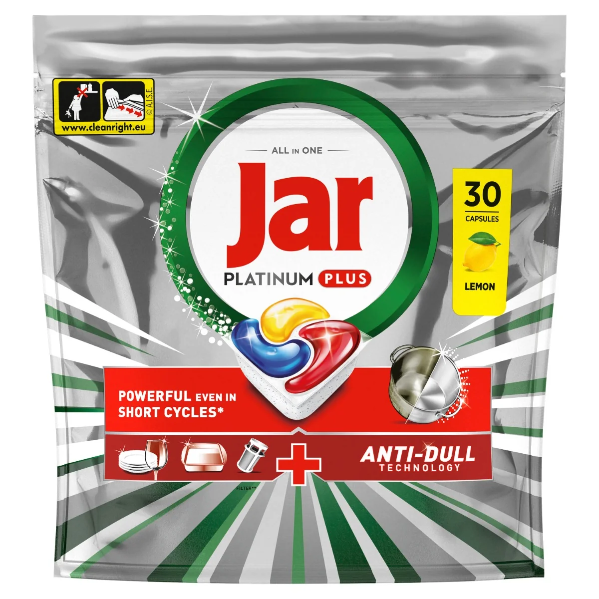 Jar Platinum Plus Lemon kapsle do myčky 150 ks