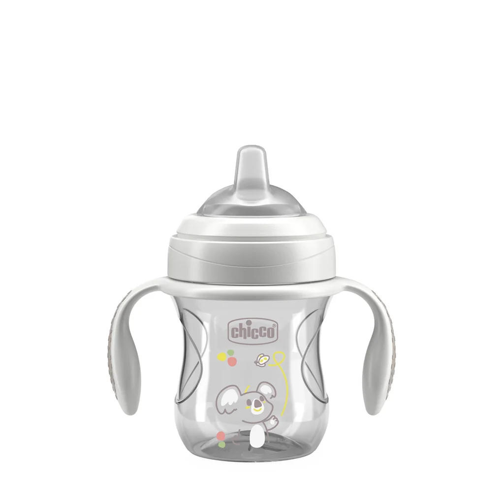 Chicco Hrneček Transition učicí s držadly 4m+ 200 ml grey