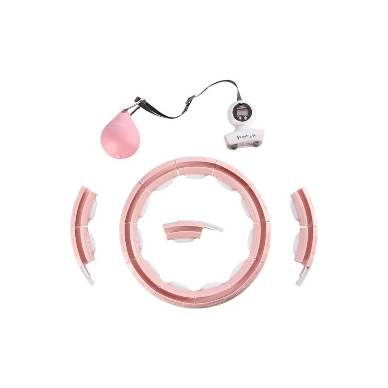 HMS Masážní hula hoop HHM15 se závažím, magnety a počítadlem růžová
