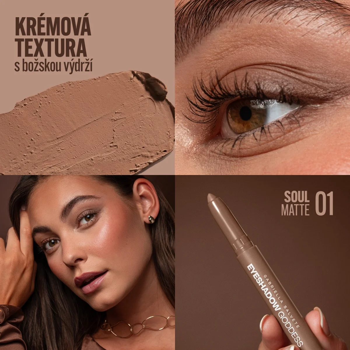 Gabriella Salvete Goddess Eyeshadow Matte 01 Soul oční stíny 1,3 g