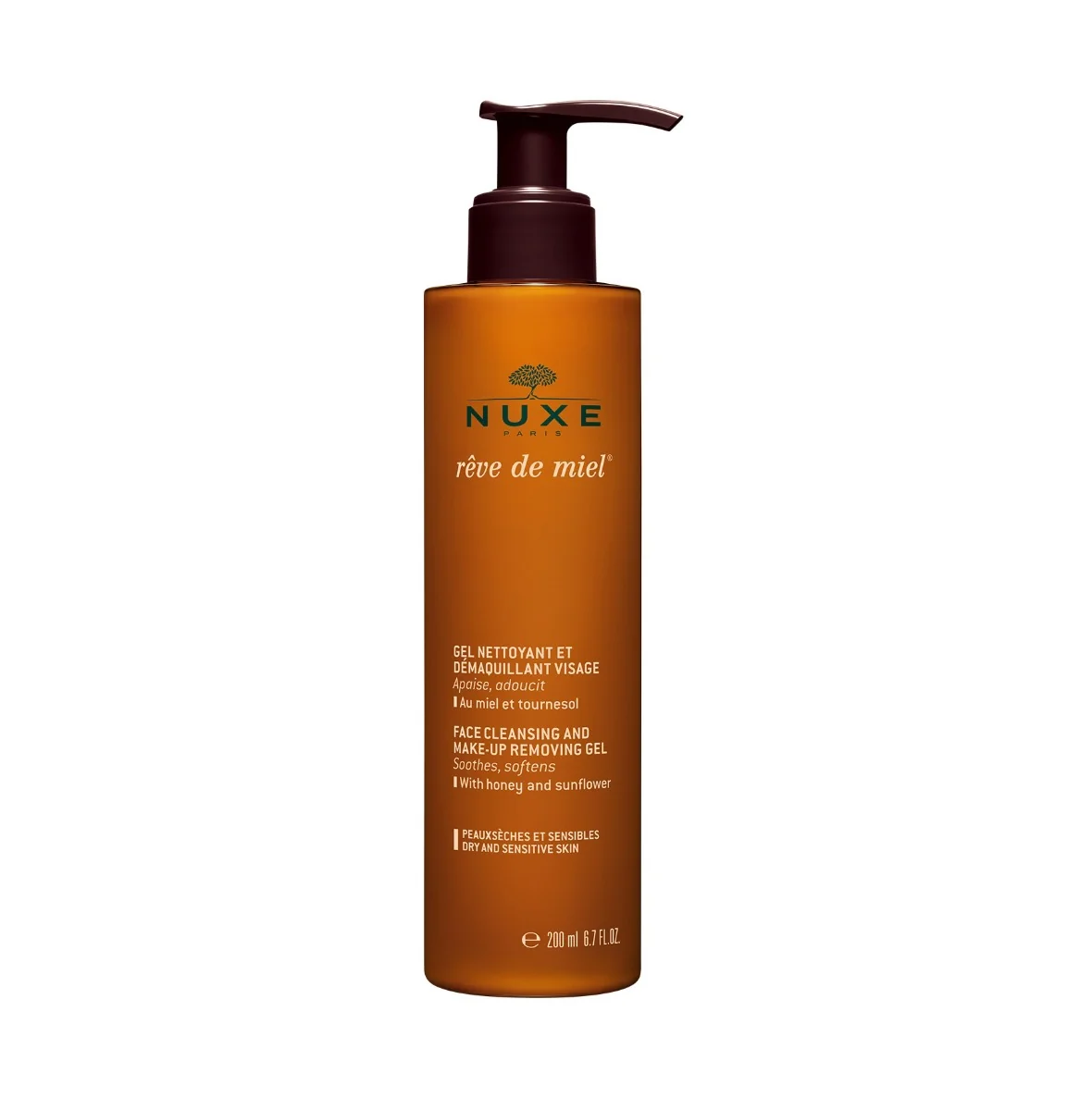 Nuxe Rêve de Miel Jemný odličovací a čisticí gel na suchou a citlivou pleť 200 ml