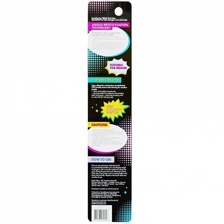 Montcarotte Teens Toothbrush Black zubní kartáček 1 ks