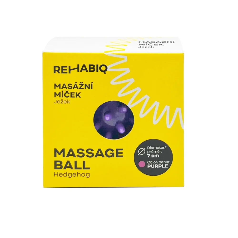 Rehabiq Masážní míček ježek 7 cm 1 ks fialový