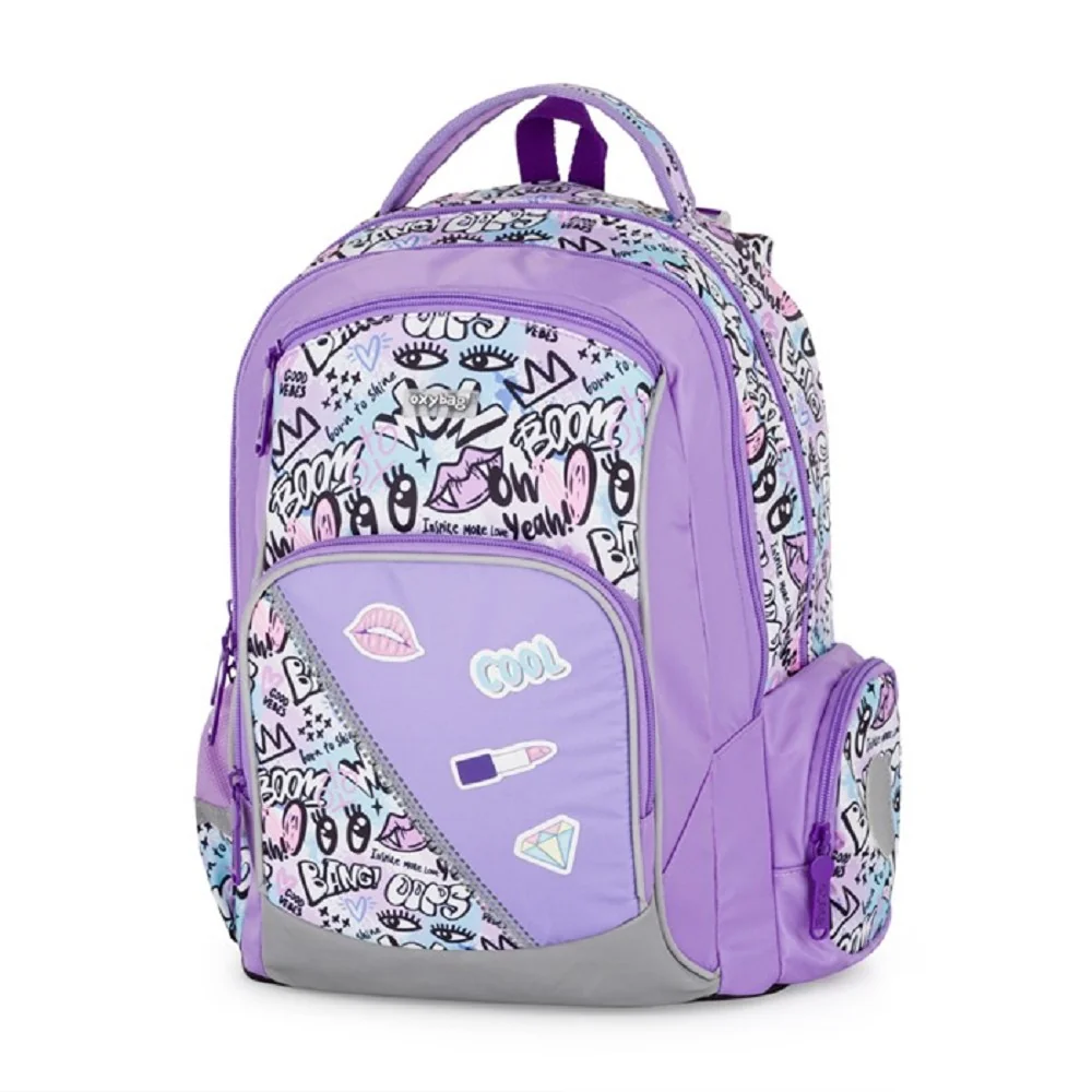 Oxybag OXY GO - školní set Funny Girl 3 ks: batoh, penál, sáček batoh, penál, sáček