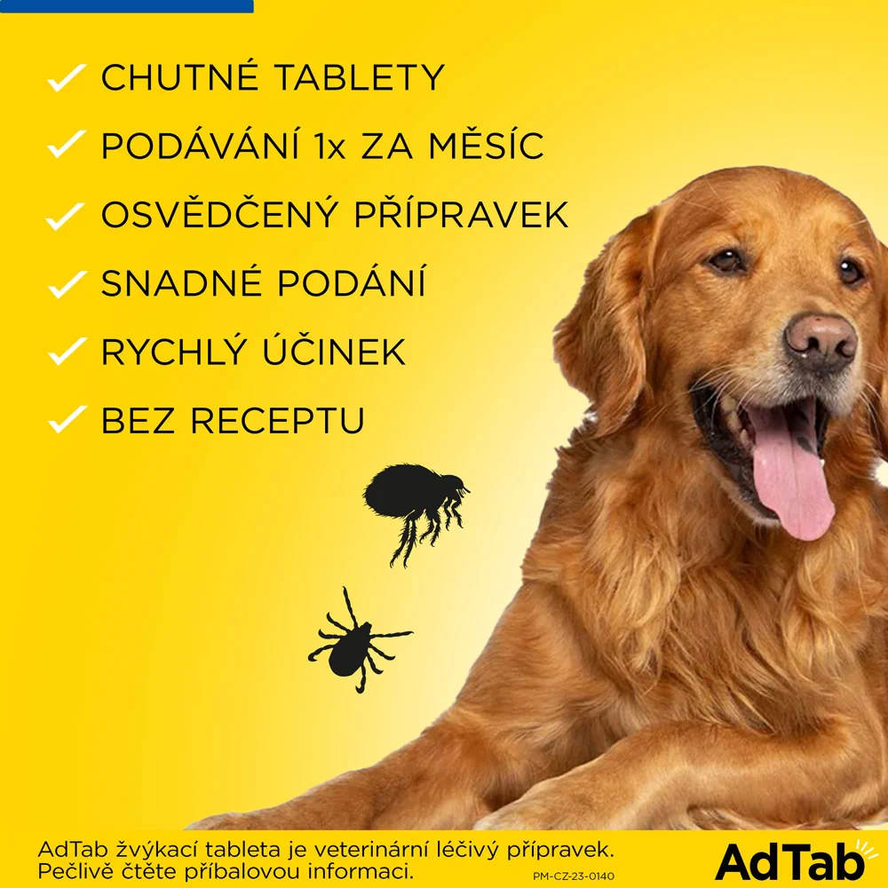 AdTab Žvýkací tablety pro psy >2,5-5,5 kg 112 mg 1 tableta