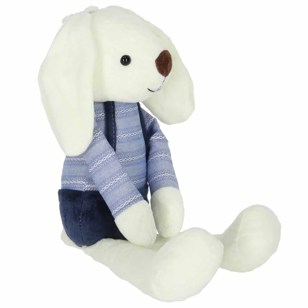 TULIMI Velký plyšový králík, přítulníček v modrých kalhotkách 36 cm