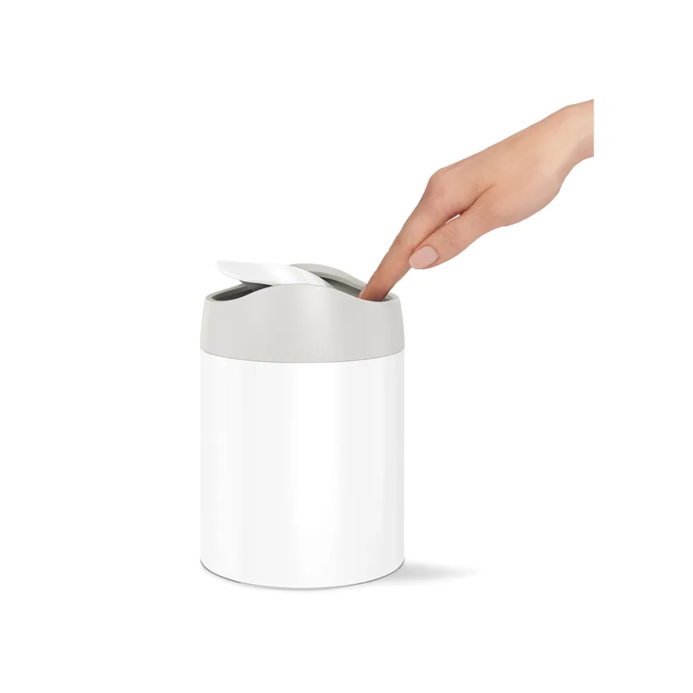 Simplehuman Mini odpadkový koš na stůl 1,5 l bílá ocel